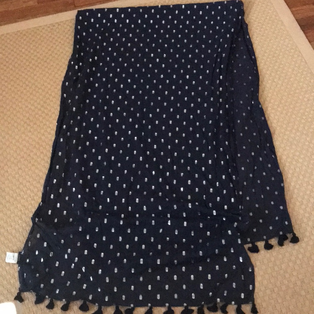 Jcrew Metallic dot scarf OS Navy - Picture 5 of 8